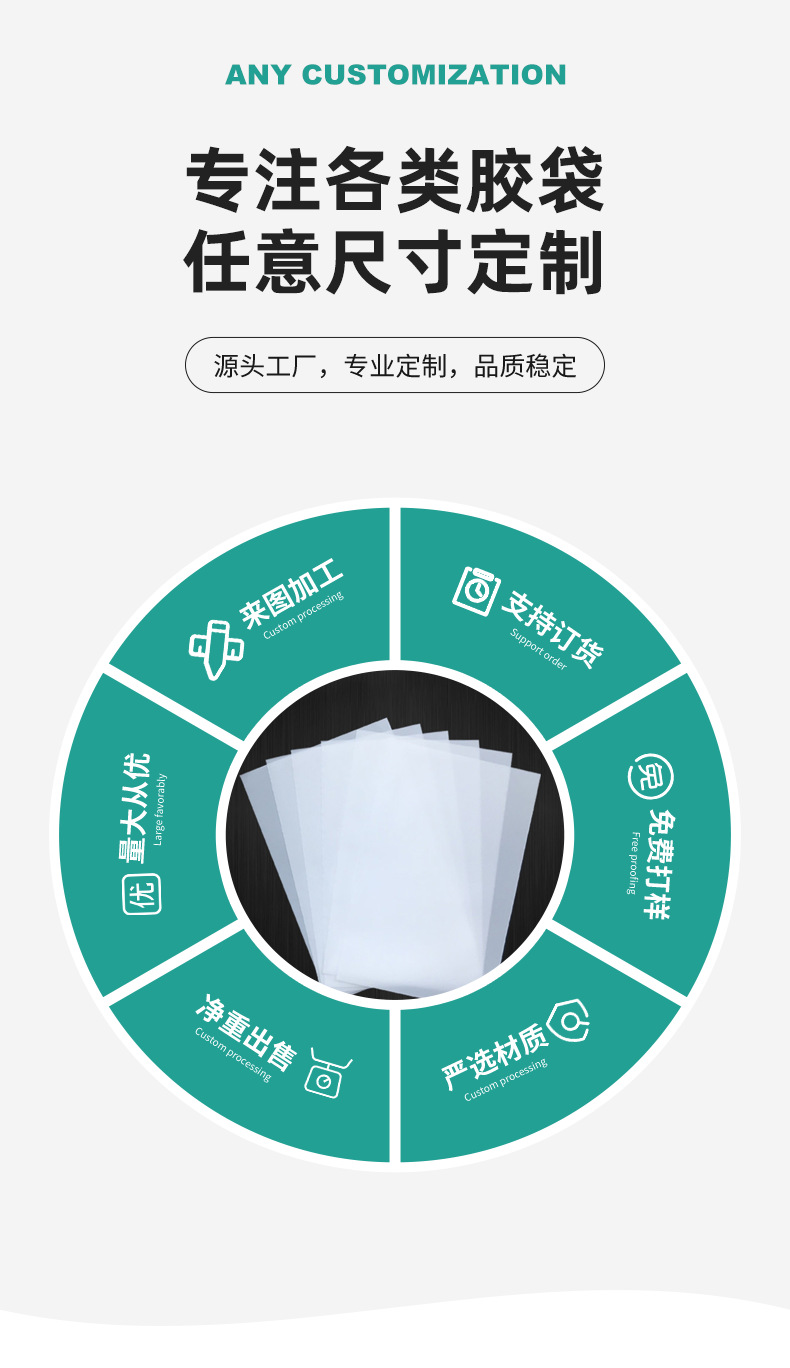 Large quantities of thickened high-pressure transparent dust-proof food-grade PE opp flat bags of various sizes from the flat bag manufacturer pic 4