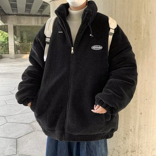 Men's winter padded cotton coat, oversized cashmere fur outerwear, winter clothing, Instagram cotton puffer jacket, dropshipping cotton coat