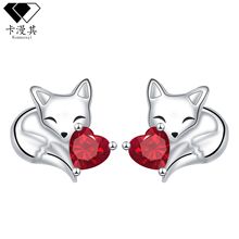 卡漫其高级感狐狸耳钉优雅风个性设计跨境爆款时尚甜美饰品女士潮
