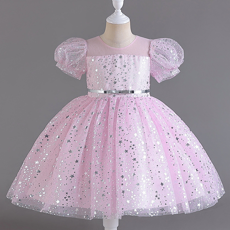 (Cross-border trading), children's wedding dress, small princess costume, short sleeve dress 3