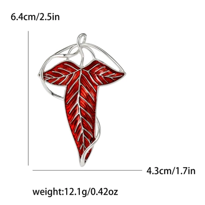 Yaxa sancaqları Oil Leaf Brooch Simple - red-4046