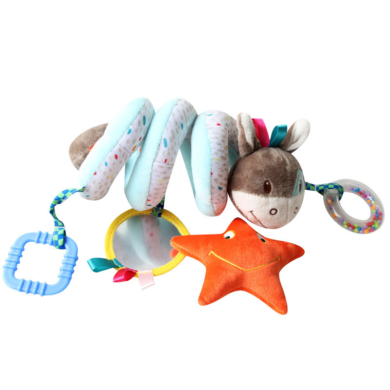 Aipinqi bebé elefante cama bobinado colgante infantil animal cama bobinado con campana espejo coche bobinado juguete