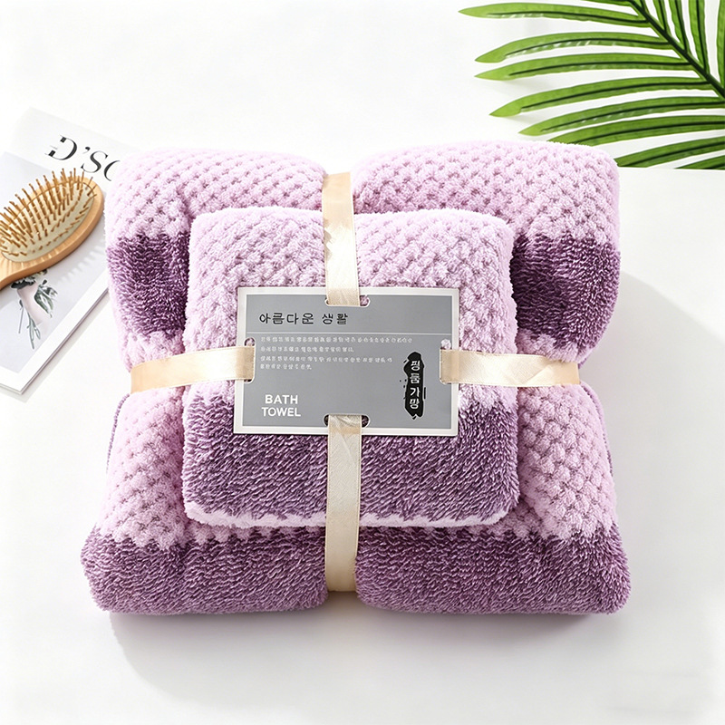 Gran al por mayor coral vello toalla de baño gran ancho estrella toalla de compras de toalla absorbente doméstica conjunto de toallas de baño