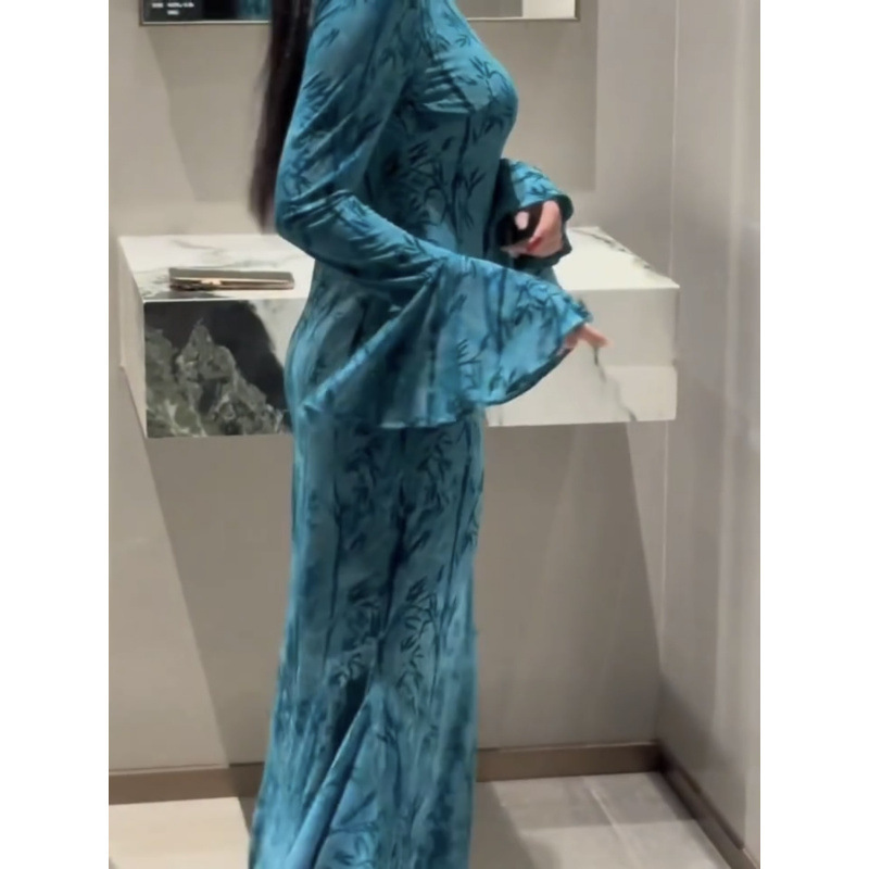 【工場直売】新中国式気質淑女優しい風女秋の新作ワンピースが着痩せしています。|undefined