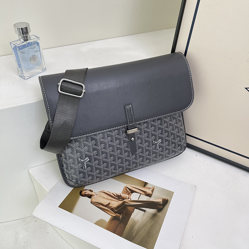 Goyard Coursier Messenger Bag Grey Goyardine Canvas
