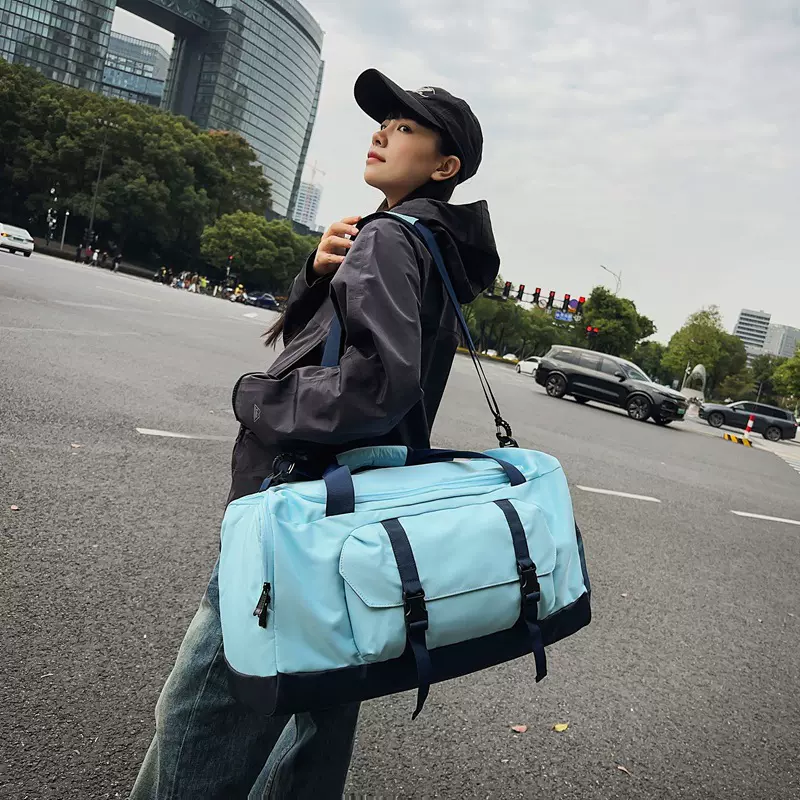 短途旅行大容量行李包出差大容量干湿分离健身包休闲撞色独立鞋仓