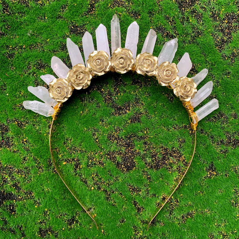 Ethnic Style Flower Crystal Handmade Hair Band display picture 2