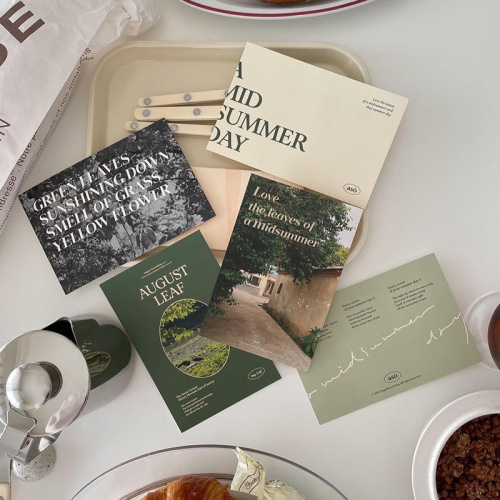 Green forest summer atmosphere Korean ins fresh French retro photo props ornaments poster painting core