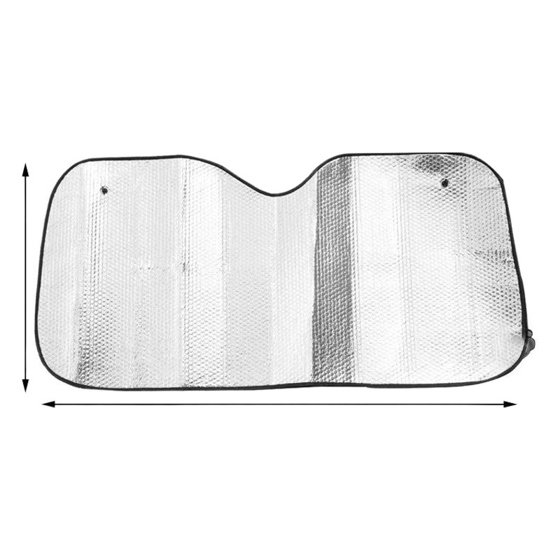 Verano venta caliente para automóviles sombrilla plateada de doble cara de aluminio burbuja solar automóvil 140 * 70 sombrilla solar