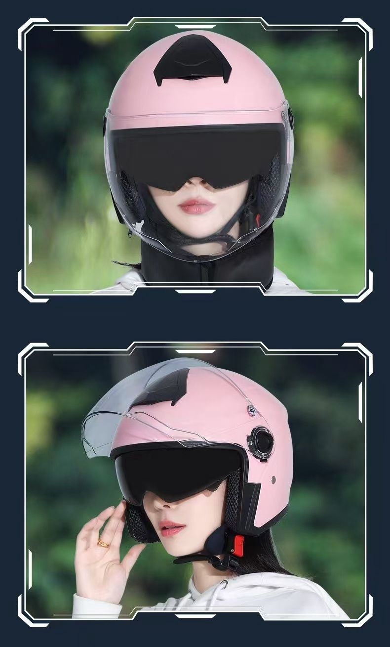 New national standard certification electric car helmet men's and women's cold-proof warm battery motorcycle windproof scarf detachable half helmet
