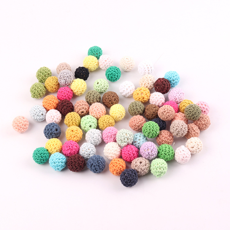 Amazon cuentas de lana joyas de color cuentas tejidas cuentas de lana hechas a mano accesorios cuentas sueltas cuentas de fábrica al por mayor