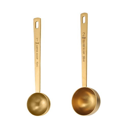 304 stainless steel milk powder spoon with scale long handle spoon 15ML30ML measuring spoon roasting tool coffee bean measuring spoon