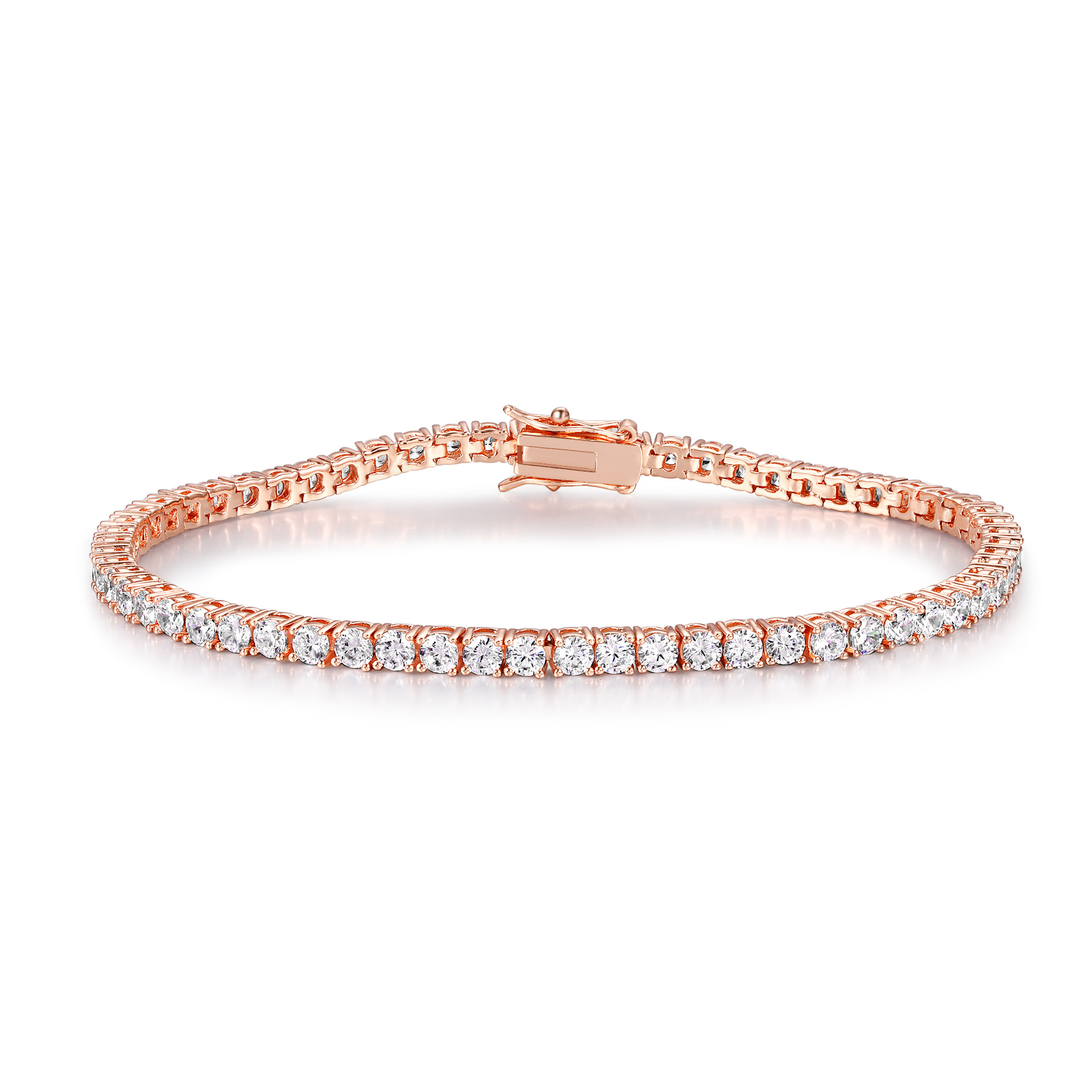 로즈 골드 3mm + 화이트 스톤