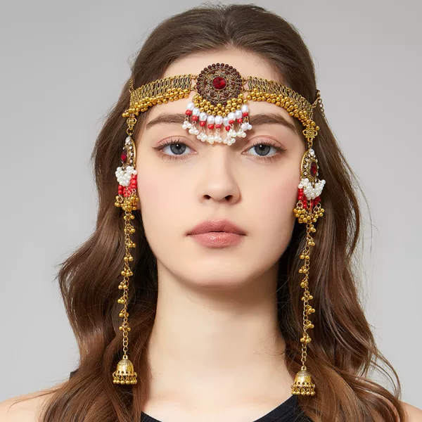Direct sales from the manufacturer: European and American cross-border vintage ethnic style geometric water drop head chain, bohemian style personalized integrated hair chain