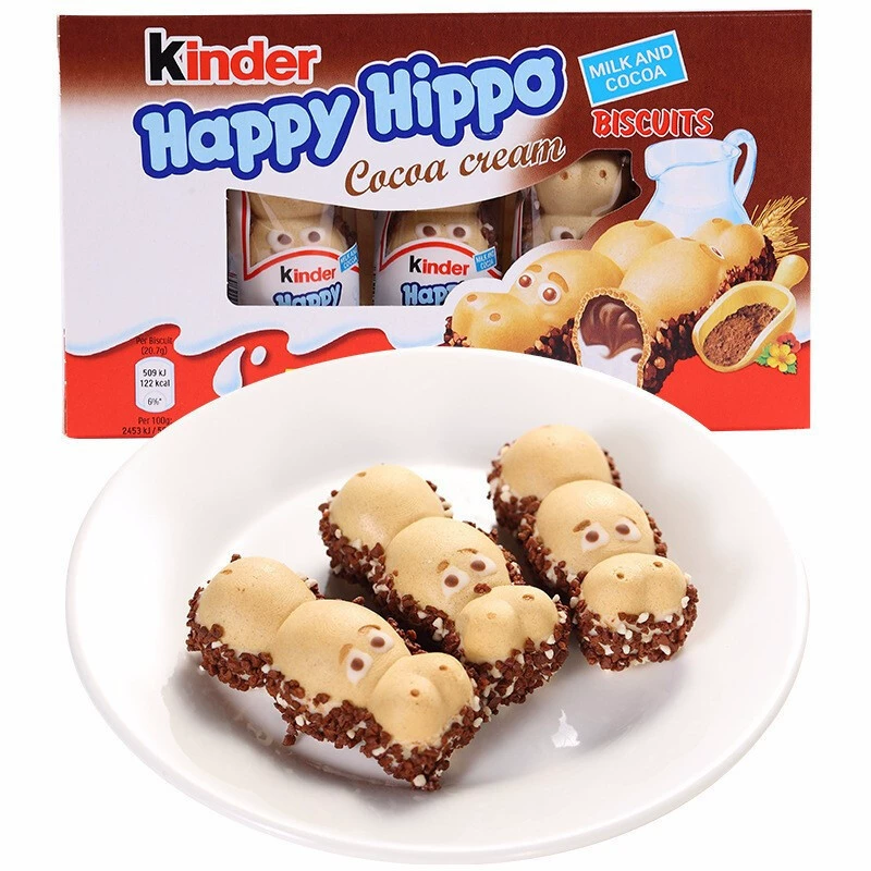 健达 Happy Hippo шоколад Kinder молочный ореховый сэндвич Happy Hippo яркие детские закуски