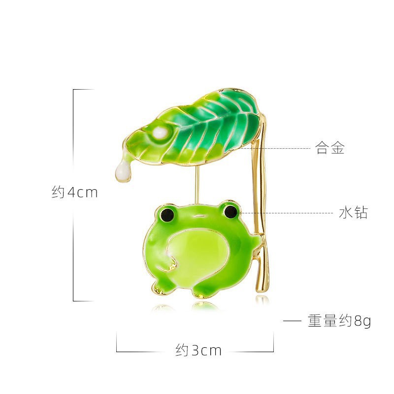 Fun Frog-Themed Brooches, Various Enamel and Diamond-Encrusted Pins, Quirky Niche Versatile Clothing and Bag Accessories Wholesale