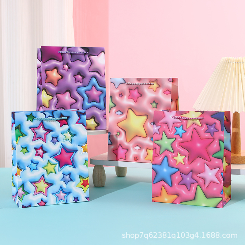 跨境3D工艺礼品袋 卡通高颜值送好友小纸袋 现货批发打包商品袋子