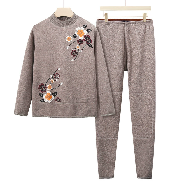 Осенне-зимняя одежда для среднего и пожилого возраста, осенняя одежда, длинные брюки, женская одежда для бабушек, внутренняя одежда, теплый старый зимний костюм, маленький размер