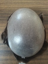 男士真人假发 跨境爆款 0810反半扣发块 超薄PU 真人发丝