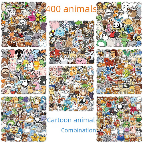 50-400 pieces of cartoon cute animal stickers phone case luggage notebook children stationery planner stickers