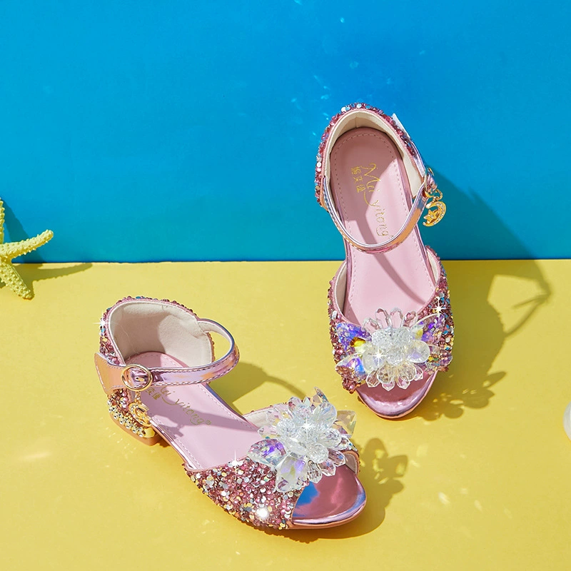 Хрустальные кроссовки принцессы для девочек 2025 Новый корейский стиль блестки