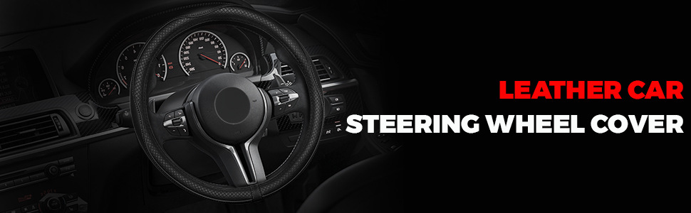 Cross-Border Amazon Best-Selling Car Steering Wheel Cover Microfiber Leather Diamond Embossed with Anti-Slip Inner Ring Car Handlebar Cover