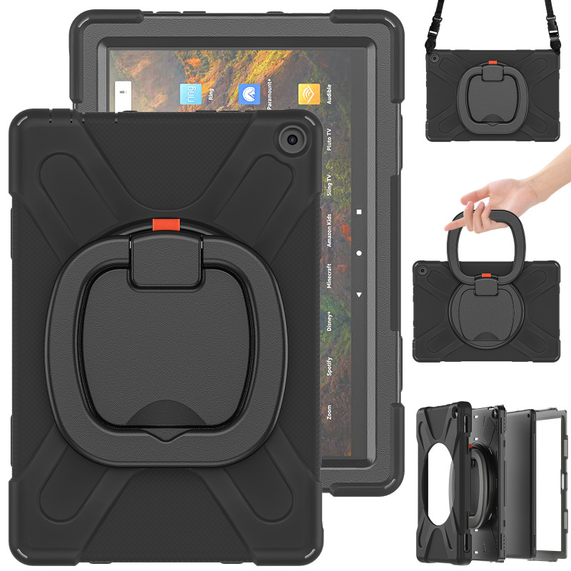Suitable for Amazon Kindle Fire 8 Tablet Computer Case, Portable Rotating Stand, All-Inclusive Three-Proof Protective Case