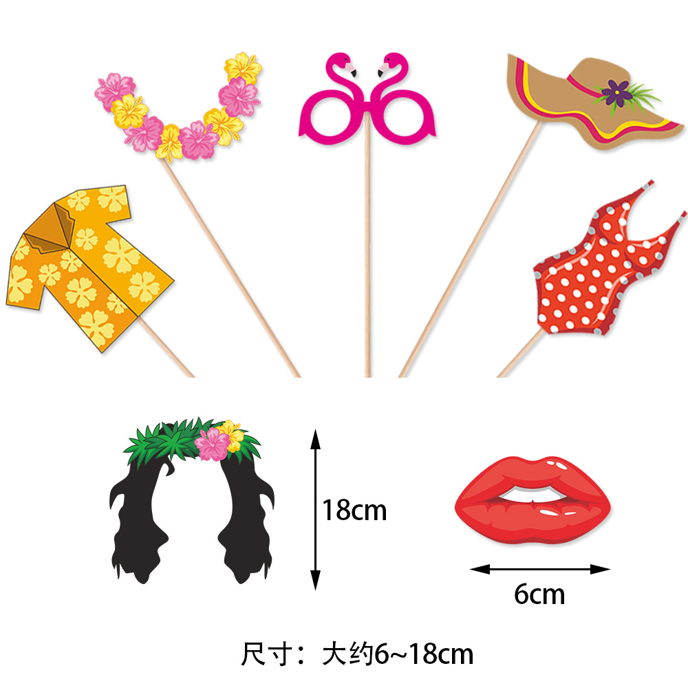 Nuevo Hawaiian tropical tema Fiesta decoración foto accesorios verano fiesta divertida foto suministros