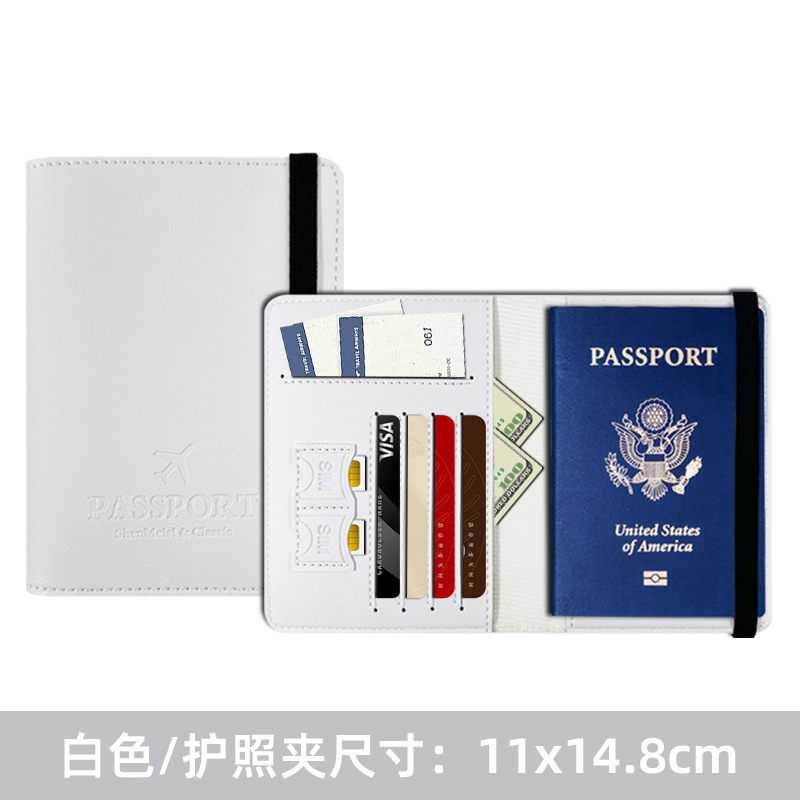 クロスボーダーストラップ付き厚手パスポートホルダーPUレザーマルチカードスロットパスポートバッグ手縫いレザーパスポートブック保護カバー|undefined