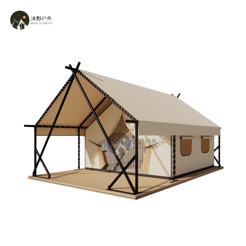 Muye acampar al aire libre poste grande carpa de doble capa campamento de hotel B & B tienda de techo fábrica a prueba de fuego y moho