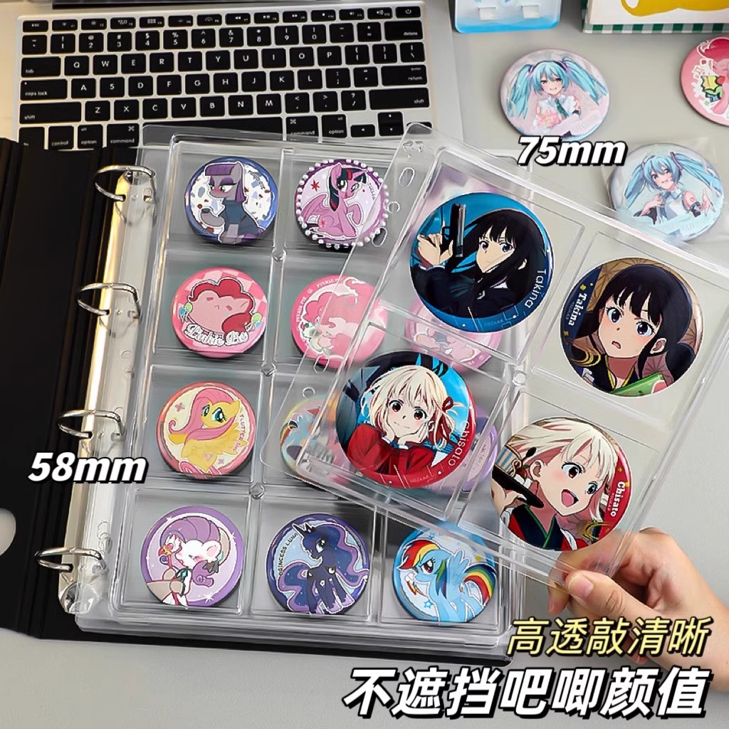 ✅ 바카드북 58mm75mm 콩배지수납앨범 루스리프사진앨범 탈부착 가능한 9칸 6칸