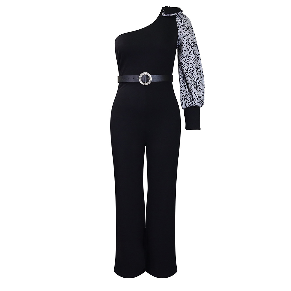 Women's Jumpsuits Rompers One Shoulder High Waist Wide Leg Elegant_voghion.com