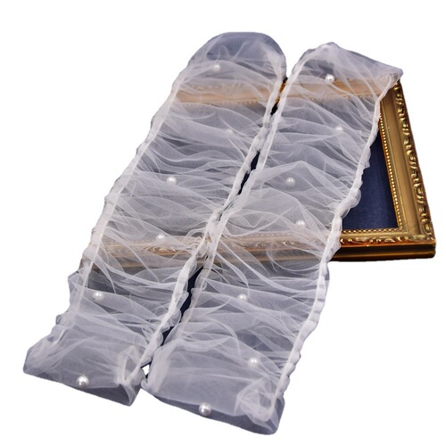 Ulapan Bride Wedding Dress White Sleeves Bride White Wedding Dress Etiquette Pearl Gloves VM18
