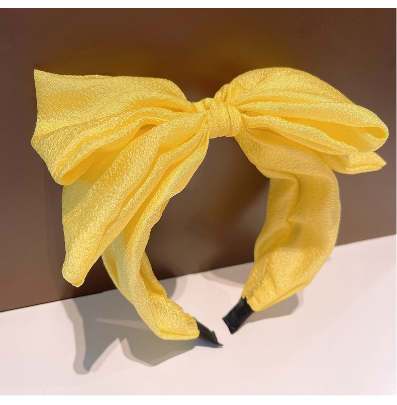 Korean Chiffon Big Butterfly Solid Color Wide-brimmed Headband display picture 14