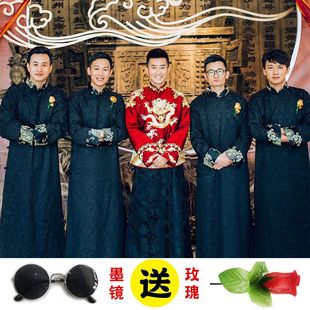 Groomsmen's Clothing, Chinoiserie Wedding Brother's Clothing, Chinoiserie Wedding Groomsmen's Group Groomsmen's Dress, Mandarin's Coat, Yiling