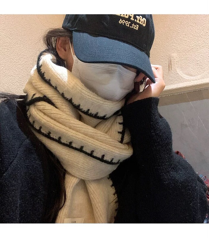 高级感针织围巾女冬季新款韩系氛围感百搭加厚保暖围脖厂家直销|undefined