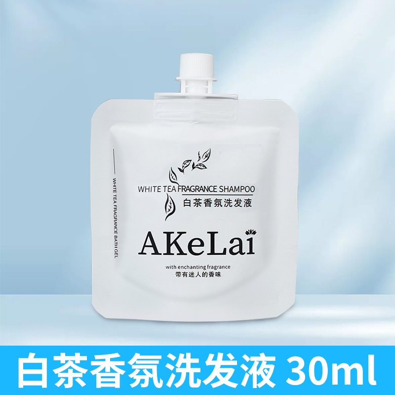 ホテル民宿白茶シャンプー、ボディソープ、コンディショナー、サンプル旅行用洗浄ケアセット、白茶の香り|undefined