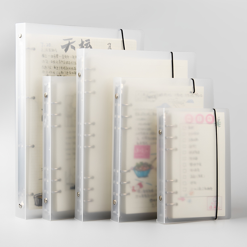 Simple A6/A5 loose-leaf notebook with PP hard cover, removable refillable pages, student planner, B4 grid inner pages notebook Simple A6/A5 loose-leaf notebook with PP hard cover, removable refillable pages, student planner, B4 grid inner pages notebook