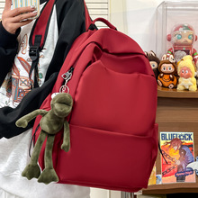 森系大容量双肩包女韩版百搭纯色背包男初高中通勤时尚书包女