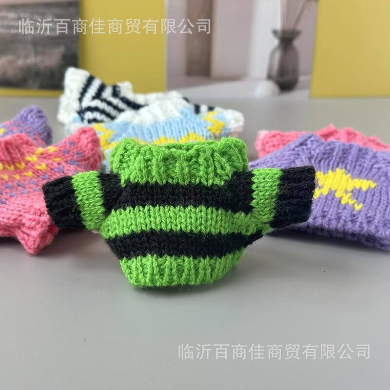 14cm掌门狗拉布布labubu毛衣棉花娃衣小熊衣服缺牙迷你服饰配饰|undefined