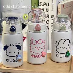 猫爪保温カップins高颜値かわいいストローカップ男女学生携帯アニメカップ卸売り