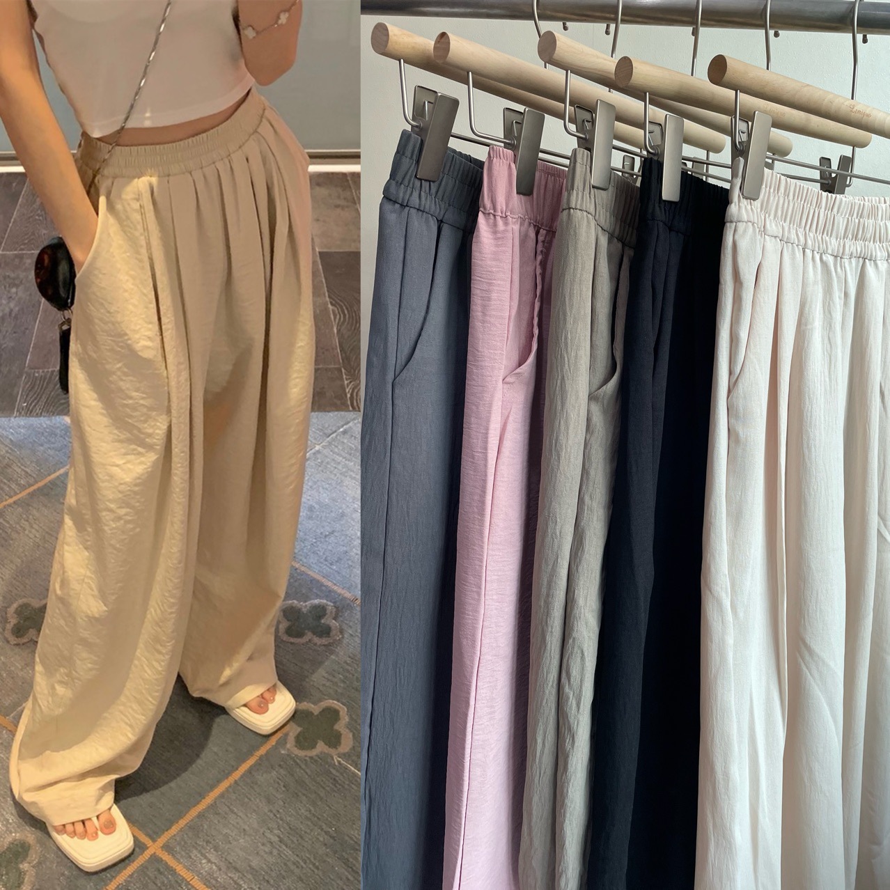 Loose pleated texture casual Japanese Tencel wide-leg pants women's Yamamoto pants summer walking lazy wind shake pants