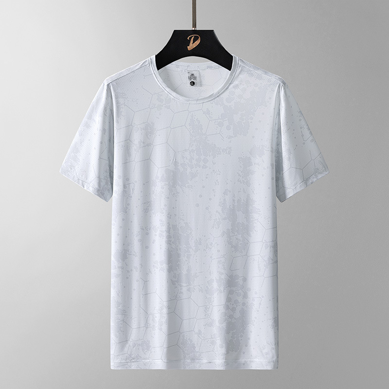 Summer breathable travel elastic sports silk T-shirt for men and…