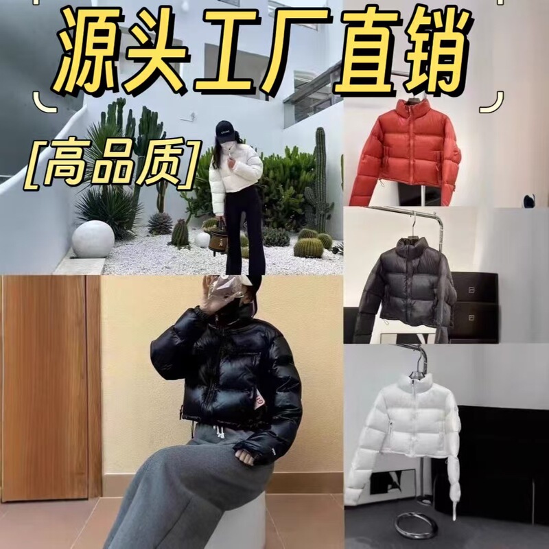 Putian North Face down Jacket Kendall Jenner Short High-Waisted Crop Top Style Versatile Autumn and Winter down Jacket
