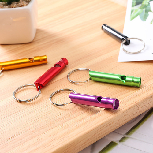 Outdoor camping life-saving whistle aluminum alloy whistle with logo printable metal multi-functional portable alloy whistle