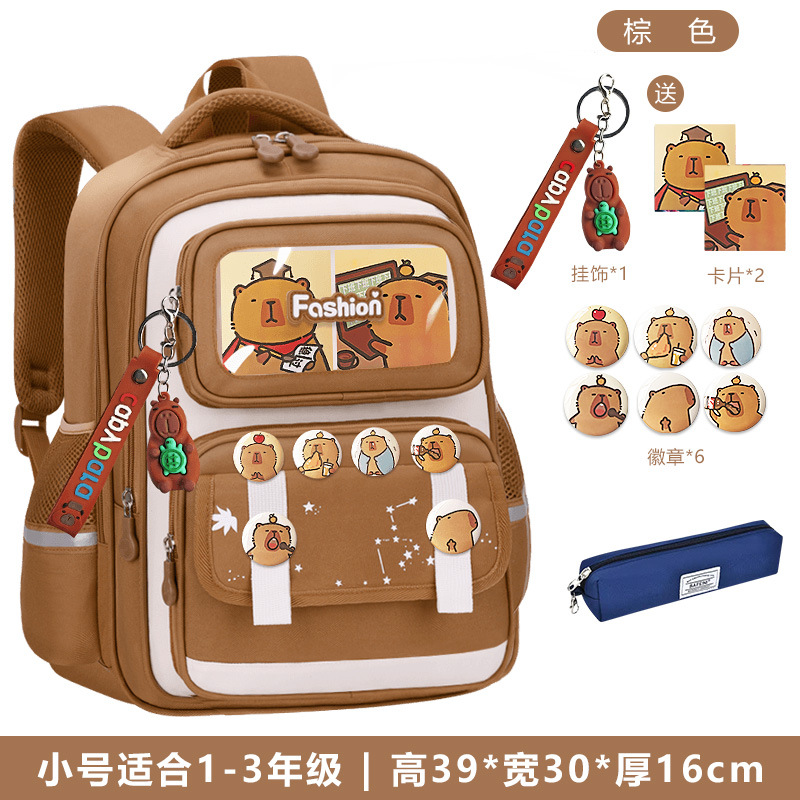 Nueva mochila escolar para niños Capibara para estudiantes de primaria, niños y niñas, grados 1,23 a 6, mochila de carga de gran capacidad