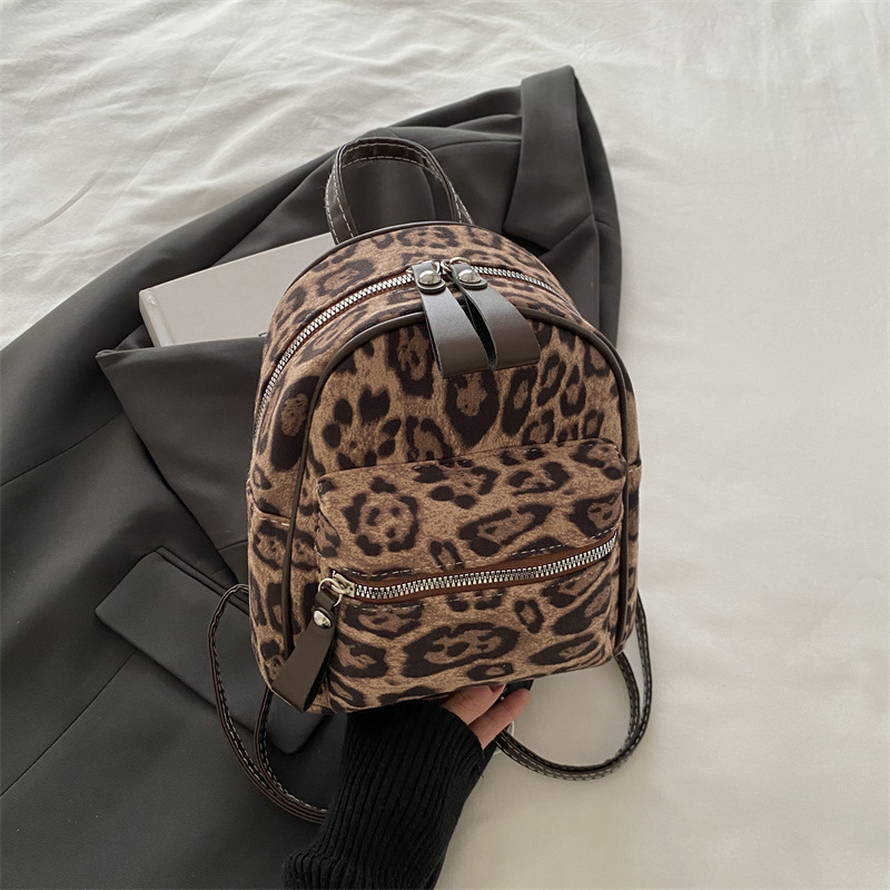 Cross-border Foreign Trade Backpack Women's Bag New Fashion European and American Fashion Leopard Print Women's Small Backpack pu Printed Travel Bag Cross-border Foreign Trade Backpack Women's Bag New Fashion European and American Fashion Leopard Print Women's Small Backpack pu Printed Travel Bag