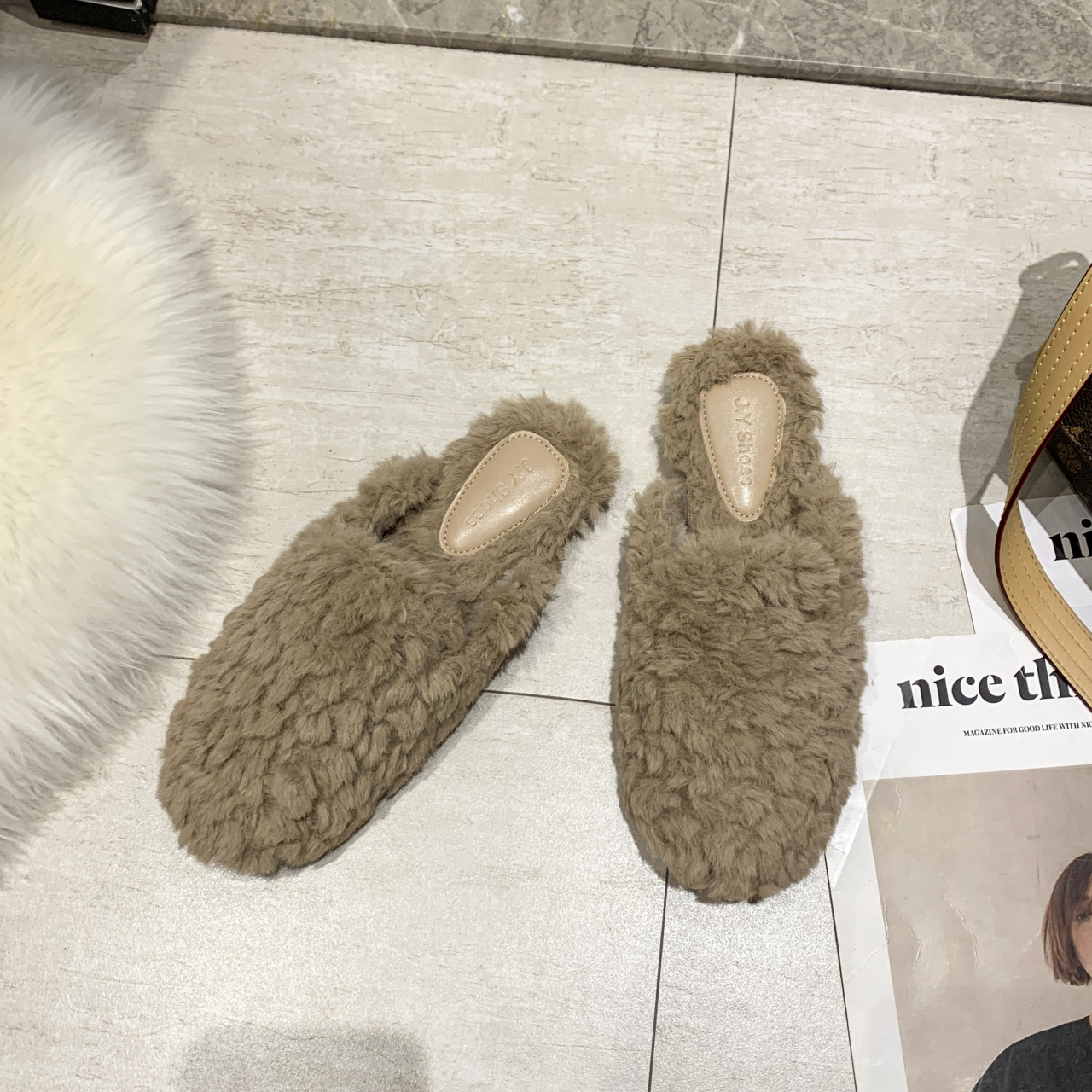 Lady Slides Sandals Travel Casual Synthetic Leather Waterproof Slippers_voghion.com