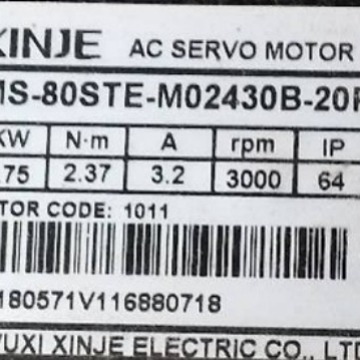 全新原装 MS-80STE-M02430B-20P7 无锡信捷XINJE伺服电机 0.75KW