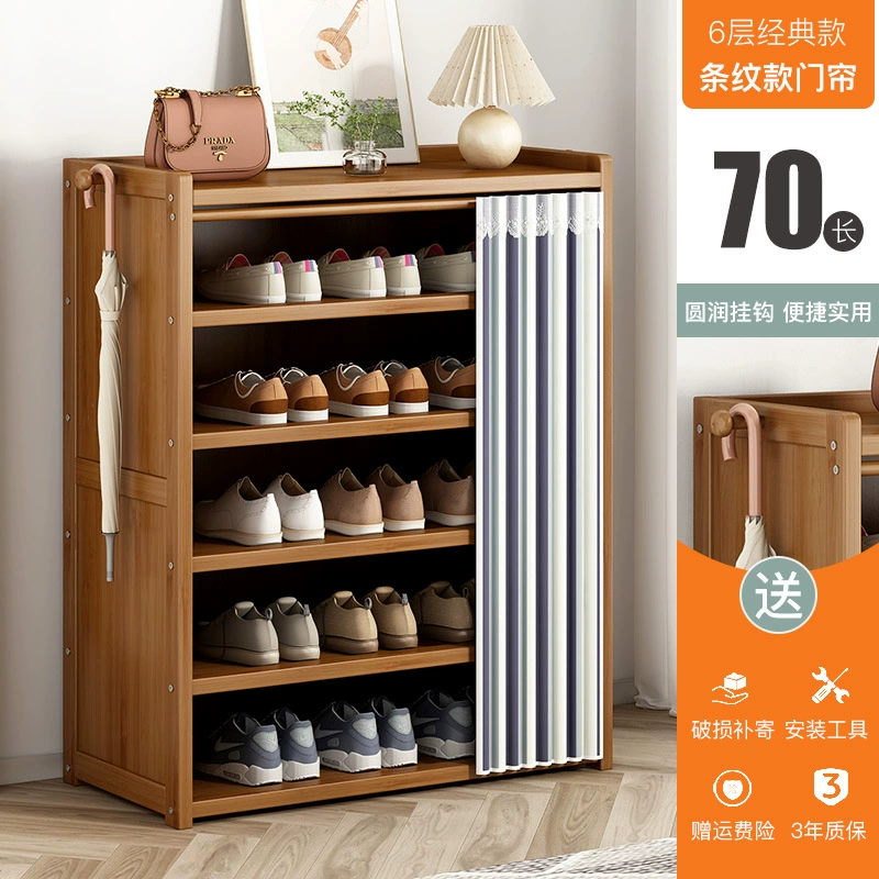 Shelf Rack Shoe Cabinet Solid Wood Multi-tier Shoe Rack from Yomiego